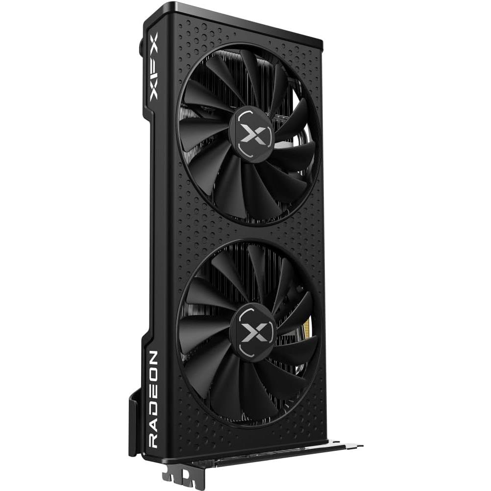 A large main feature product image of XFX Radeon RX 7600 Speedster SWFT 210 8GB GDDR6 