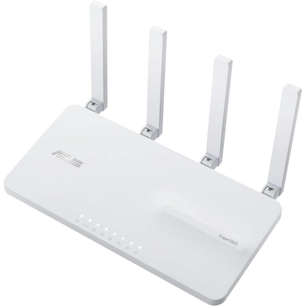 A large main feature product image of ASUS ExpertWiFi EBR63 AX3000 Dual-Band WiFi 6 802.11ax All in One Access Point with Router