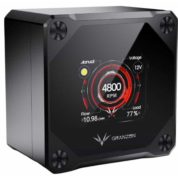 A large main feature product image of Bykski Granzon GFM PWM DDC Style Pump w/ Digital Display