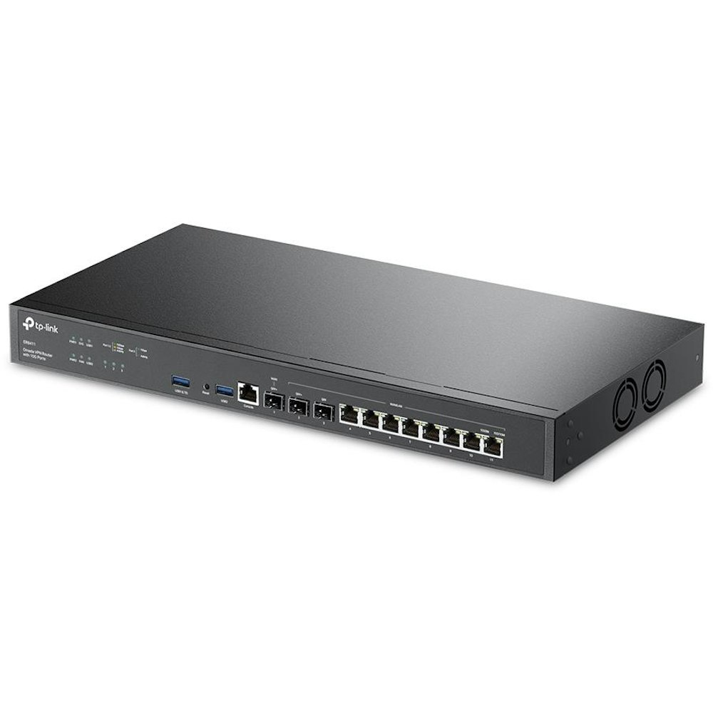 A large main feature product image of TP-Link Omada ER8411 - Gigabit VPN Router with 10GbE