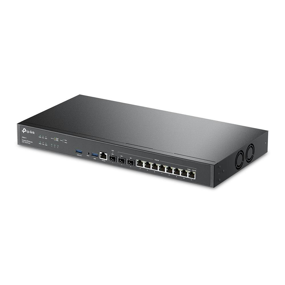 A large main feature product image of TP-Link Omada ER8411 - Gigabit VPN Router with 10GbE