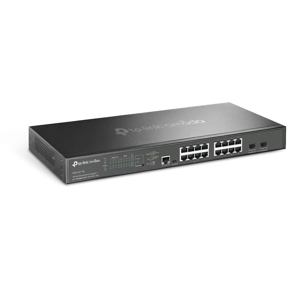 A large main feature product image of TP-Link JetStream SG3218XP-M2 - 16-Port L2+ Managed PoE Switch