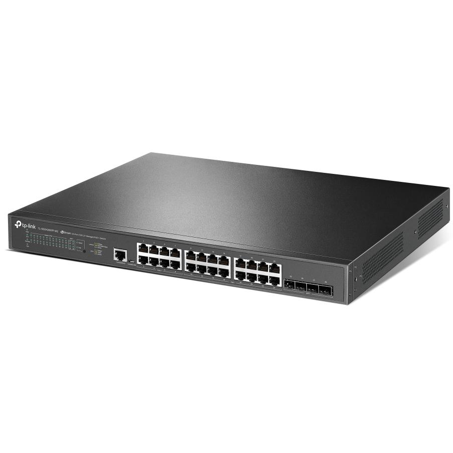 A large main feature product image of TP-Link JetStream TL-SG3428XPP-M2 - 24-Port 2.5GBASE-T and 4-Port 10GE SFP+ L2+ Managed Switch with 16-Port PoE+ & 8-Port PoE++