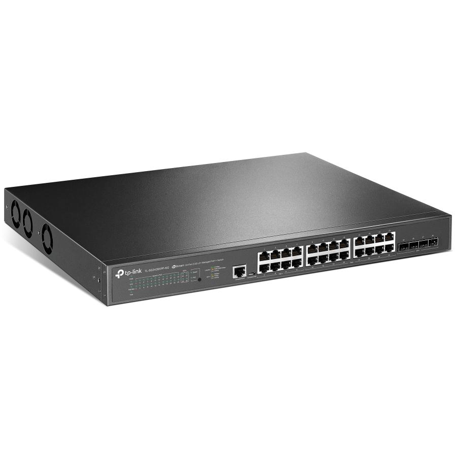 A large main feature product image of TP-Link JetStream TL-SG3428XPP-M2 - 24-Port 2.5GBASE-T and 4-Port 10GE SFP+ L2+ Managed Switch with 16-Port PoE+ & 8-Port PoE++