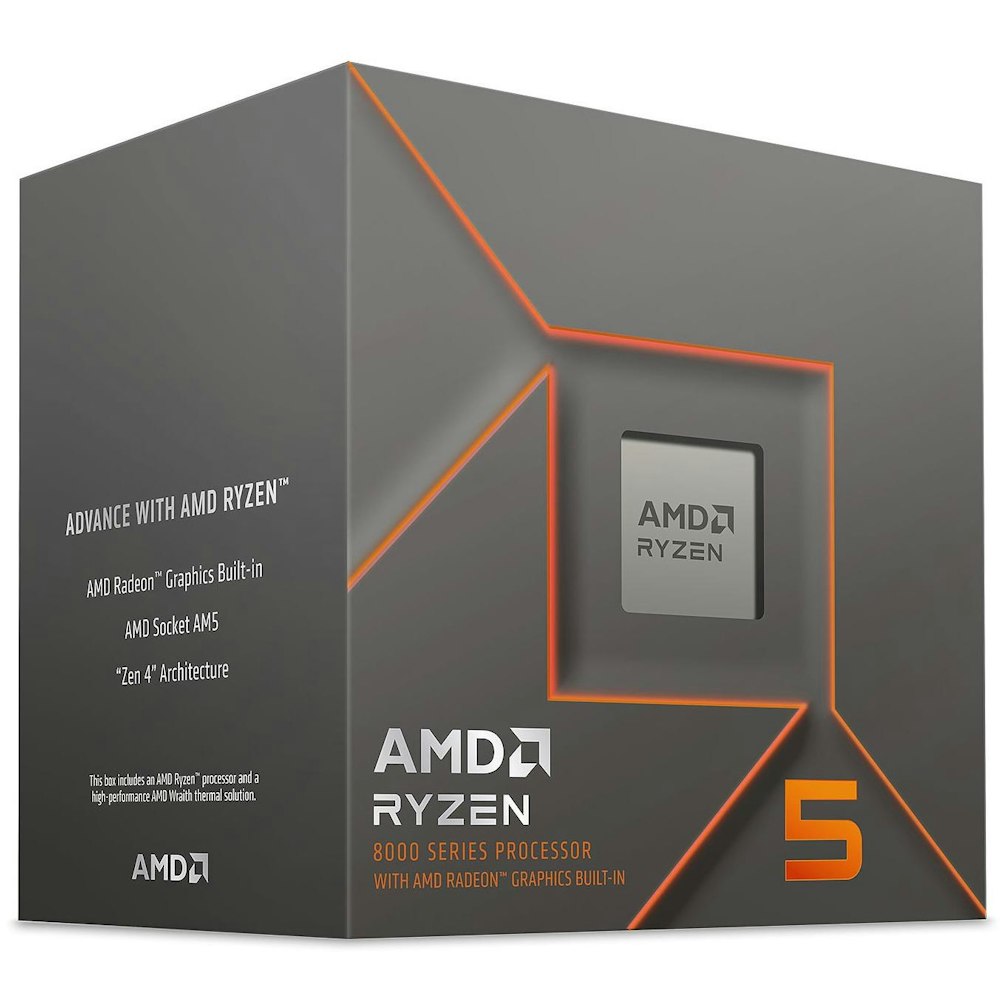A large main feature product image of AMD Ryzen 5 8500G 6 Core 12 Thread Up To 5.0GHz AM5 - With Wraith Stealth Cooler