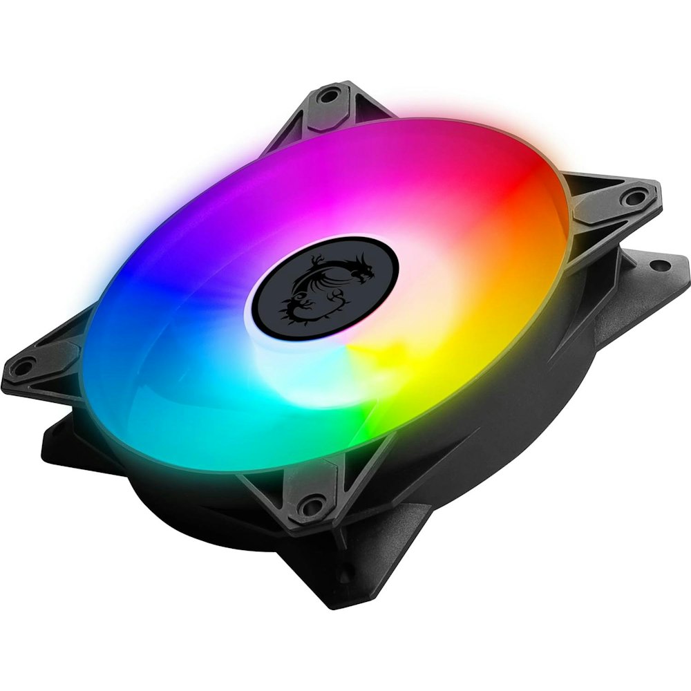 A large main feature product image of MSI MPG F120 ARGB-2B 120mm PWM Case Fan - 2 Pack
