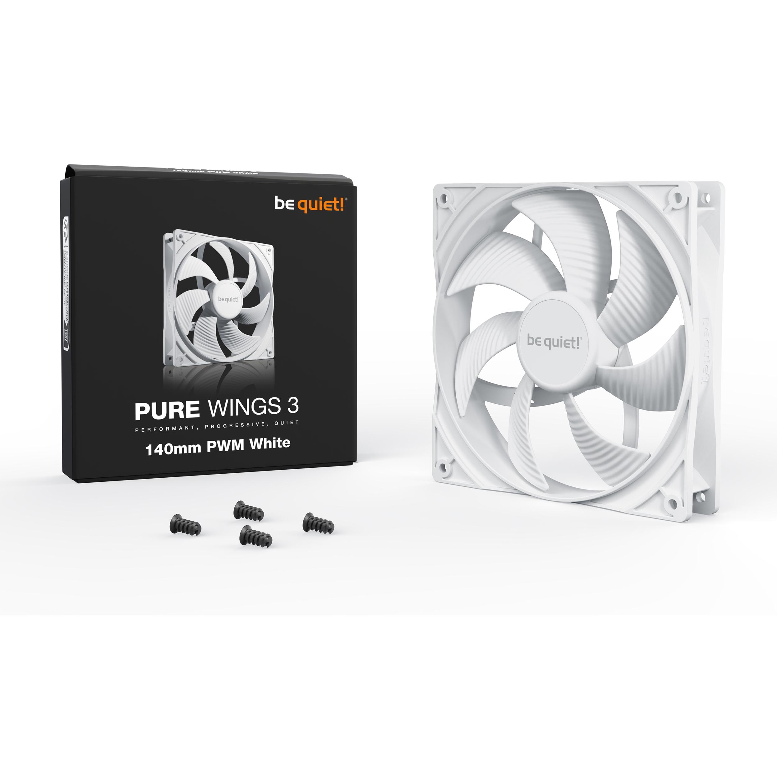 A large main feature product image of be quiet! PURE WINGS 3 140mm PWM Fan (White)