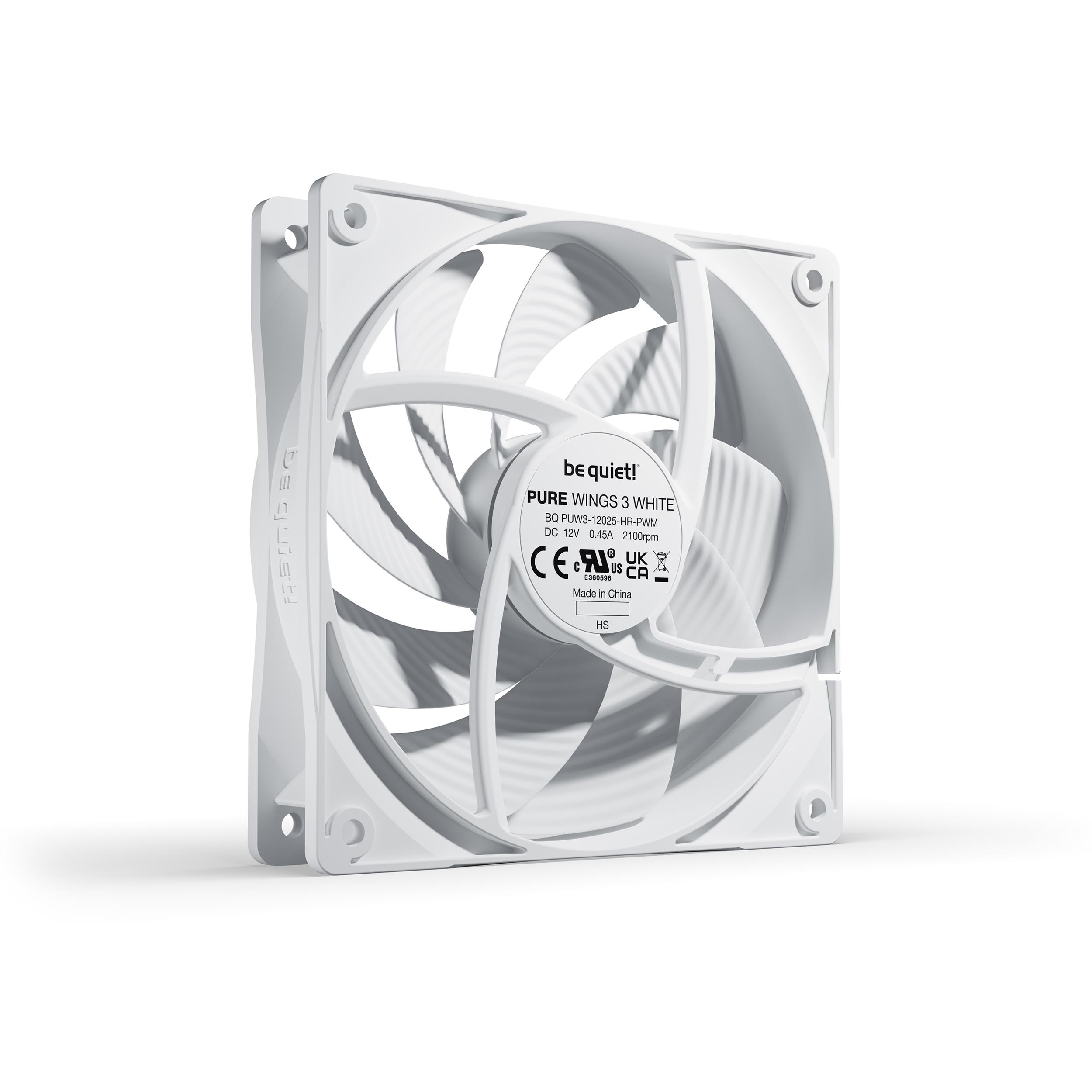 A large main feature product image of be quiet! PURE WINGS 3 120mm PWM High-Speed Fan (White)