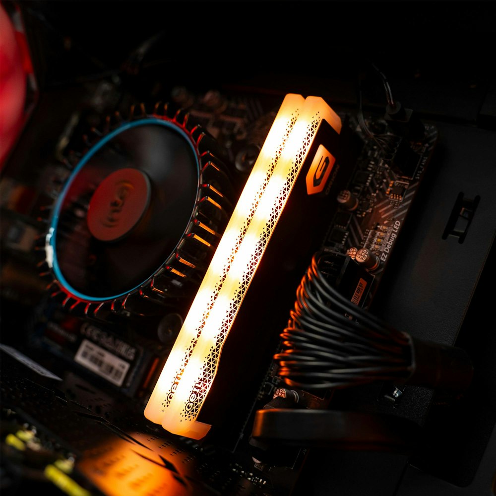 A large main feature product image of PLE Flare RX 7600 XT Prebuilt Ready To Go Gaming PC