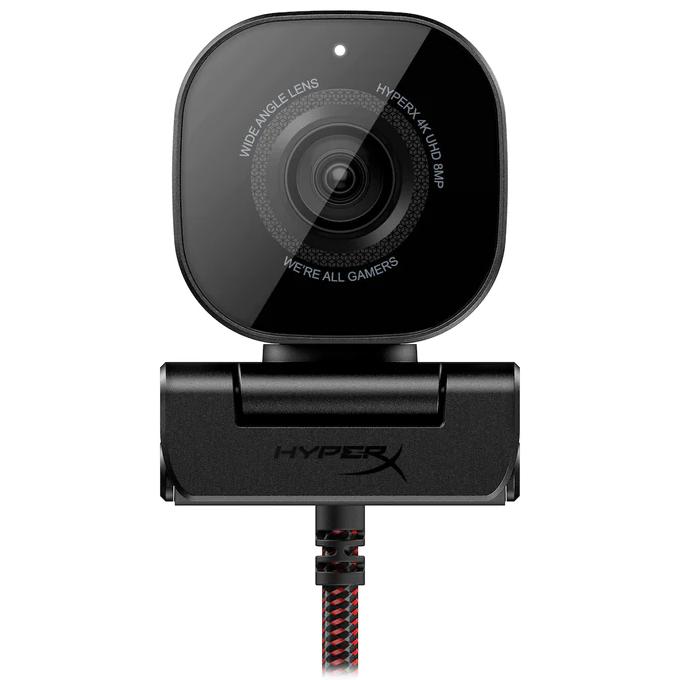 A large main feature product image of HyperX Vision S - 4K UHD Professional Webcam