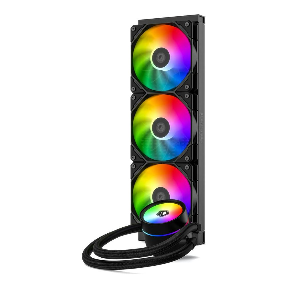 A large main feature product image of ID-COOLING ZoomFlow 360 XT V2 360mm ARGB AIO CPU Liquid Cooler - Black