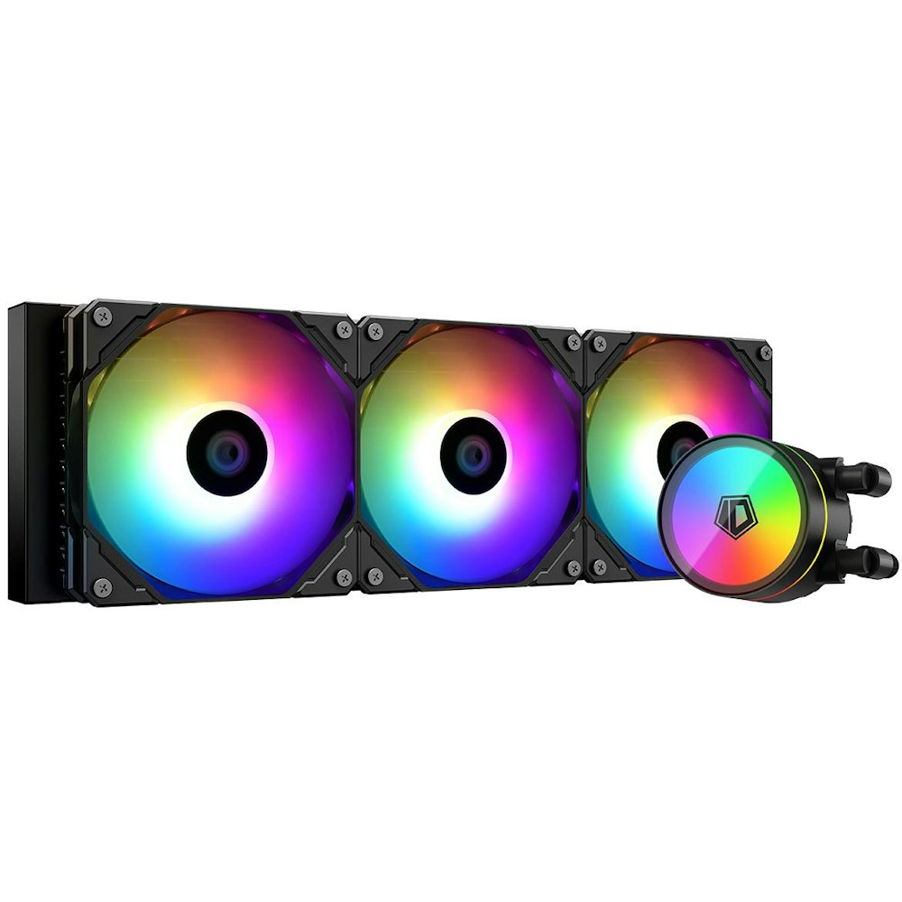 A large main feature product image of ID-COOLING ZoomFlow 360 XT V2 360mm ARGB AIO CPU Liquid Cooler - Black