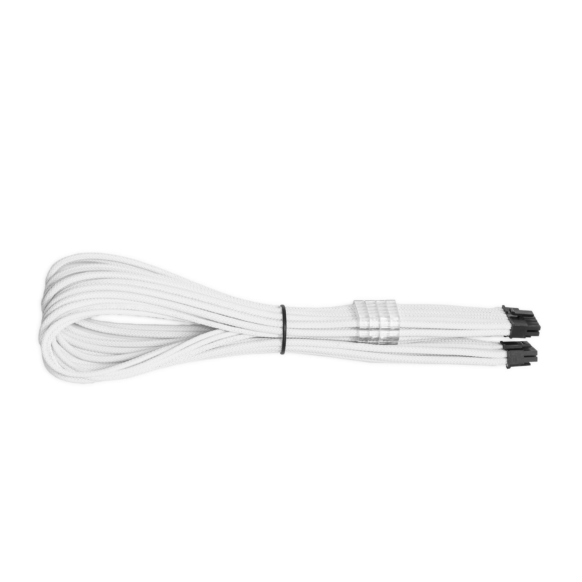 A large main feature product image of GamerChief 12VHPWR 45cm Male to Male Sleeved Cable (White)