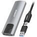 A product image of mBeat 10Gbps M.2 NVMe SATA and SSD Enclosure - Grey