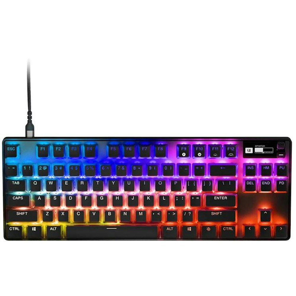 A large main feature product image of SteelSeries Apex Pro TKL 2023 - Gaming Keyboard (OptiPoint Switch)