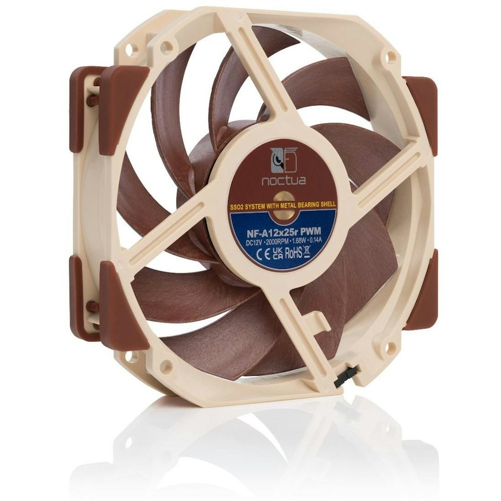 A large main feature product image of Noctua NF-A12X25R PWM - 120mm x 25mm 2000RPM Round Cooling Fan