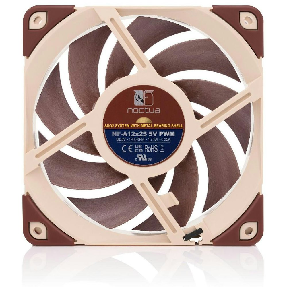 A large main feature product image of Noctua NF-A12x25 5V PWM - 120mm x 25mm 1900RPM Cooling Fan