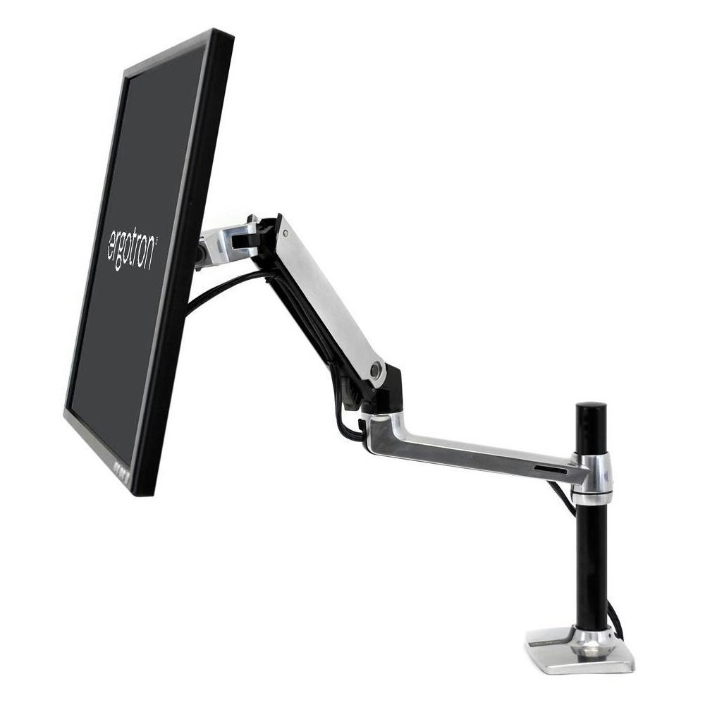 A large main feature product image of Ergotron LX Desk Monitor Arm Tall Pole - Polished Aluminum