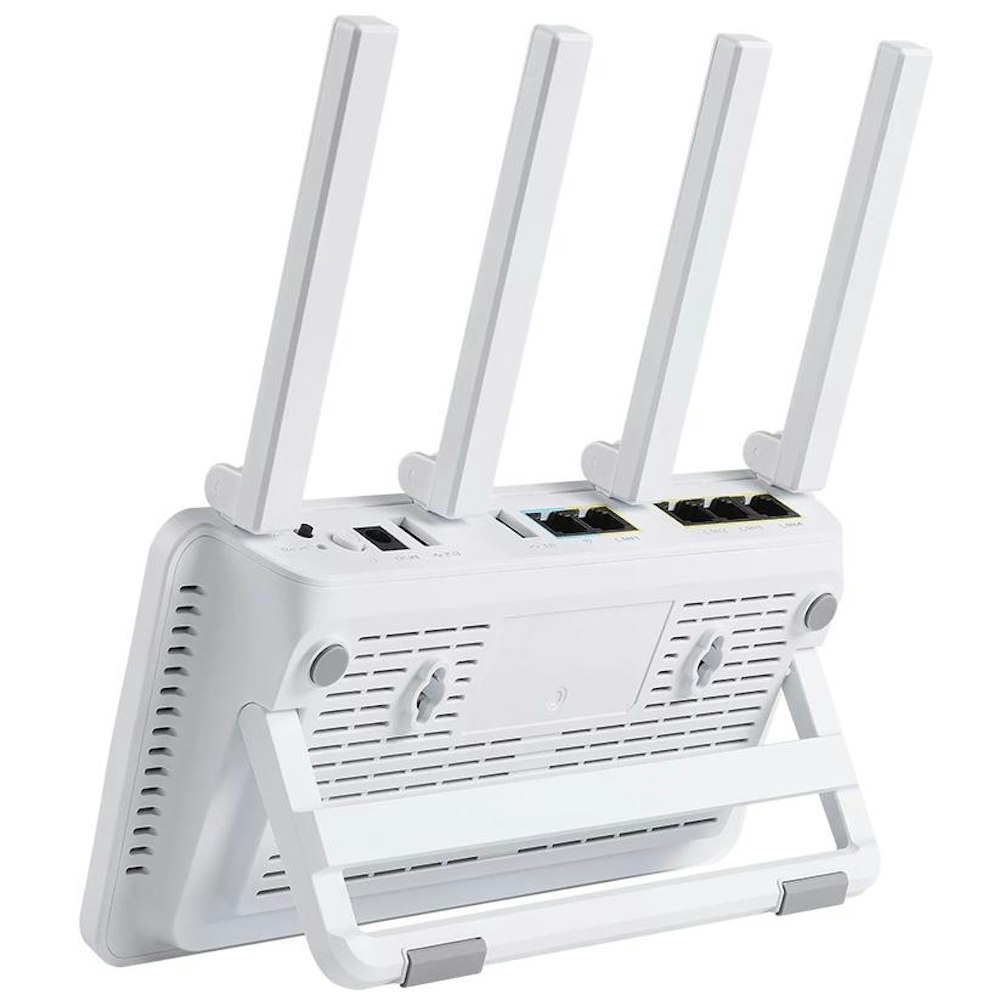 A large main feature product image of ASUS ExpertWiFi EBR63 AX3000 Dual-Band WiFi 6 802.11ax All in One Access Point with Router