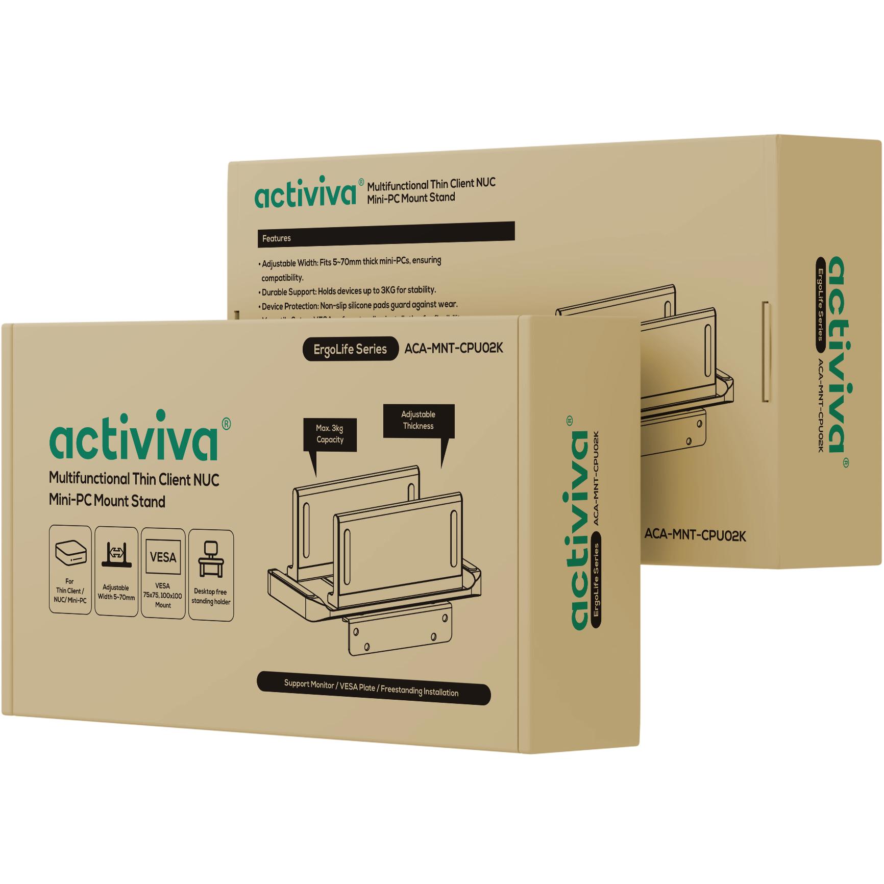 A large main feature product image of mbeat Activiva Thin Client NUC Mini-PC Mount Stand