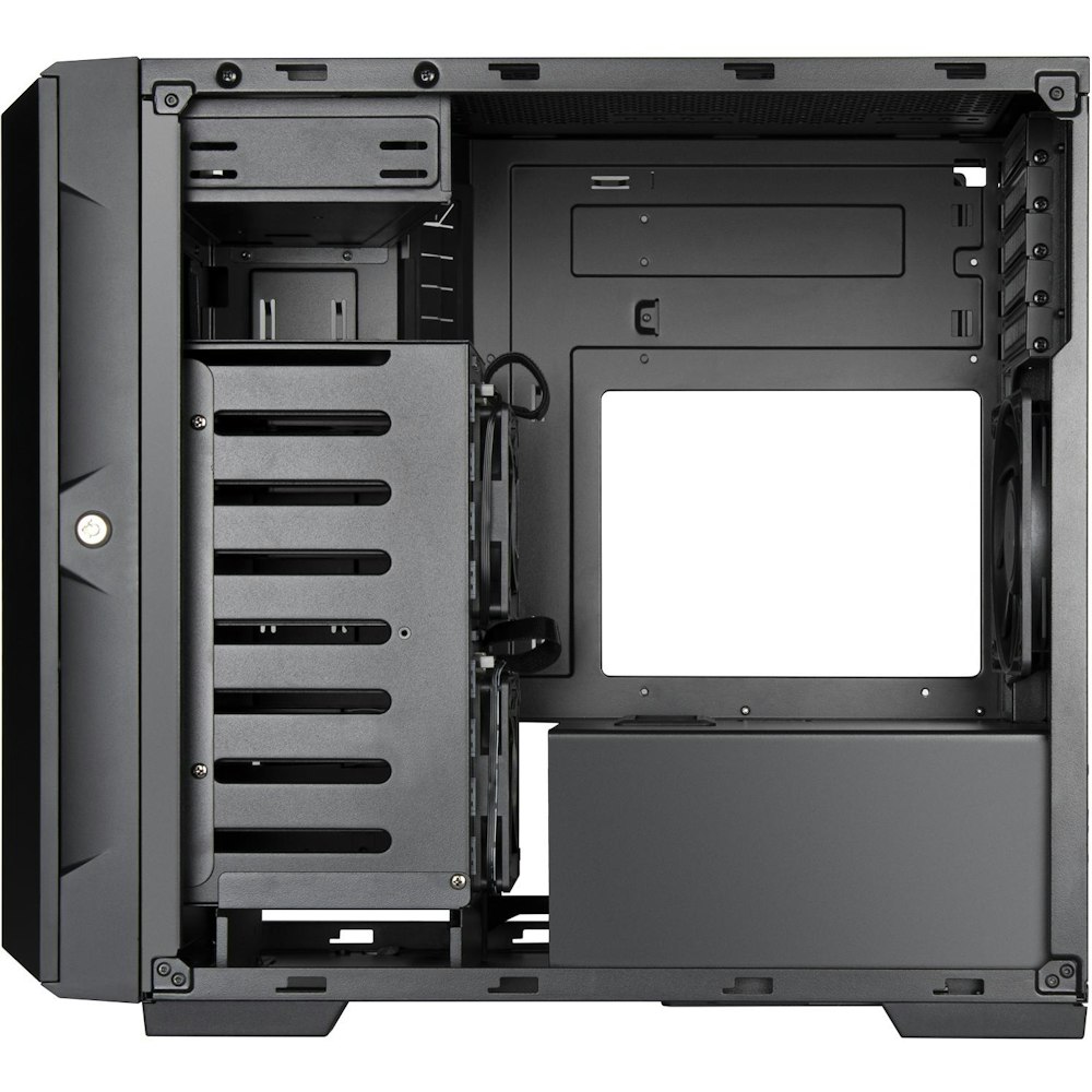 A large main feature product image of Silverstone CS382 NAS Micro ATX Tower Case - Black