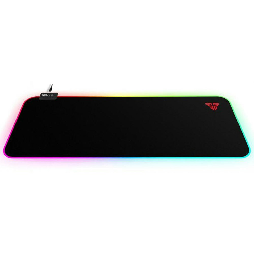 A large main feature product image of Fantech Firefly MPR800s Large Size Deskmat RGB Mousemat - Black