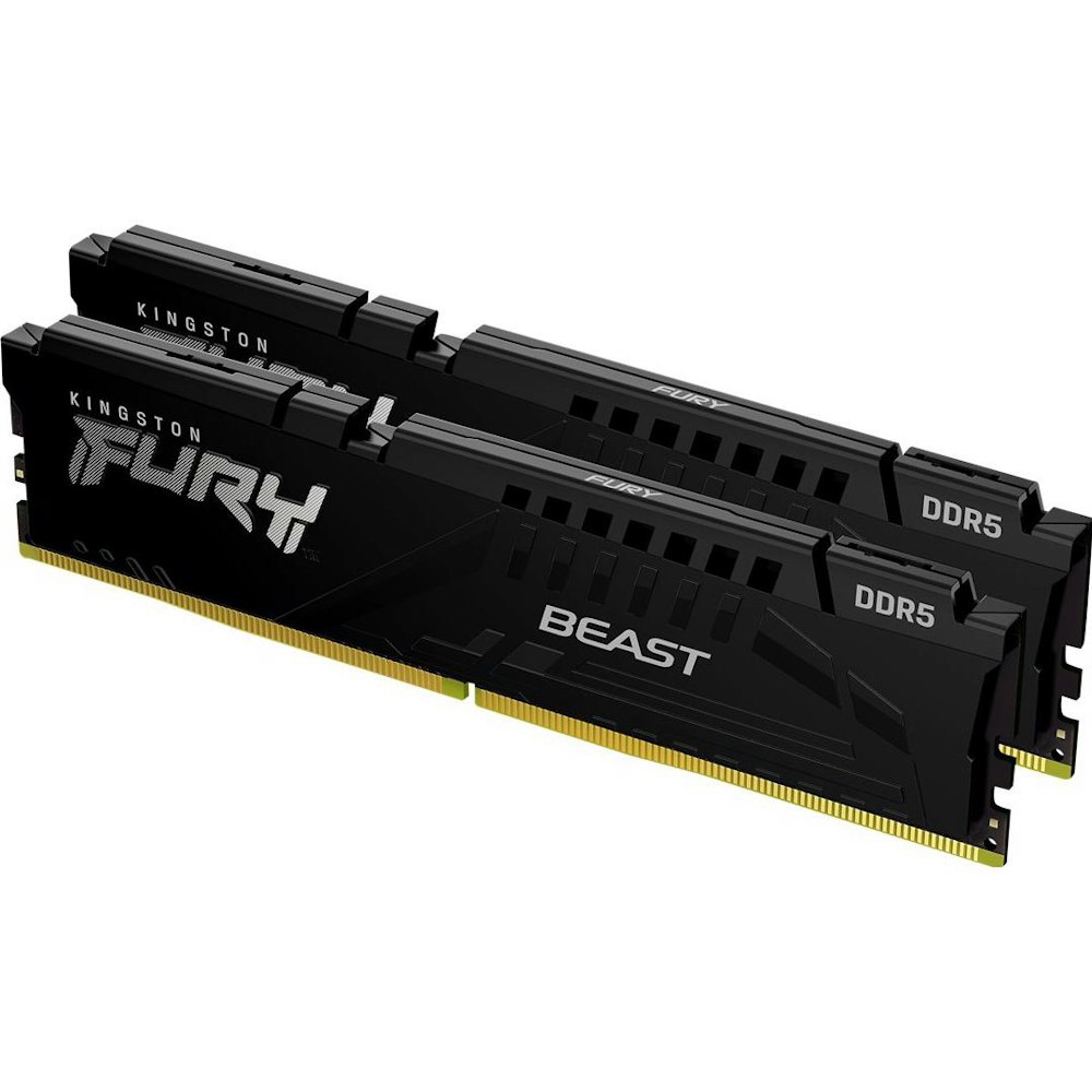 A large main feature product image of EX-DEMO Kingston 16GB Kit (2x8GB) DDR5 Fury Beast C40 6000MHz - Black