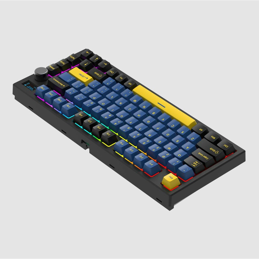 A large main feature product image of Fantech MAXFIT81 Wireless Hot-Swappable RGB Mechanical Bluetooth Keyboard (Grand Cobalt - Yellow Switch)