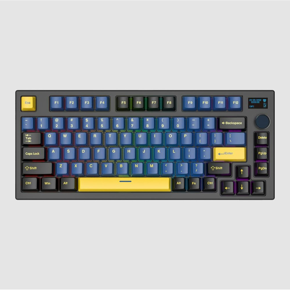 A large main feature product image of Fantech MAXFIT81 Wireless Hot-Swappable RGB Mechanical Bluetooth Keyboard (Grand Cobalt - Yellow Switch)
