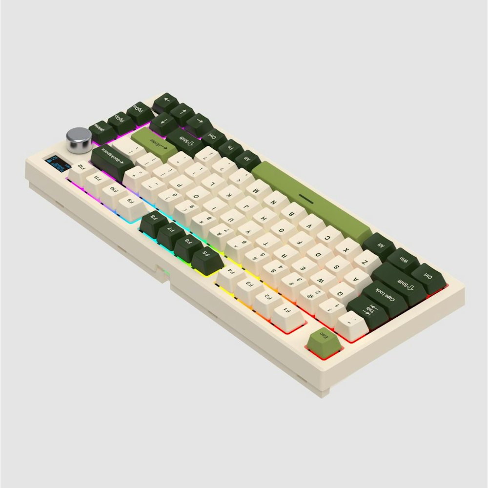 A large main feature product image of Fantech MAXFIT81 Wireless Hot-Swappable RGB Mechanical Bluetooth Keyboard (Milky Matcha - Yellow Switch)