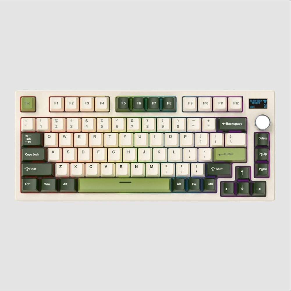 A large main feature product image of Fantech MAXFIT81 Wireless Hot-Swappable RGB Mechanical Bluetooth Keyboard (Milky Matcha - Yellow Switch)