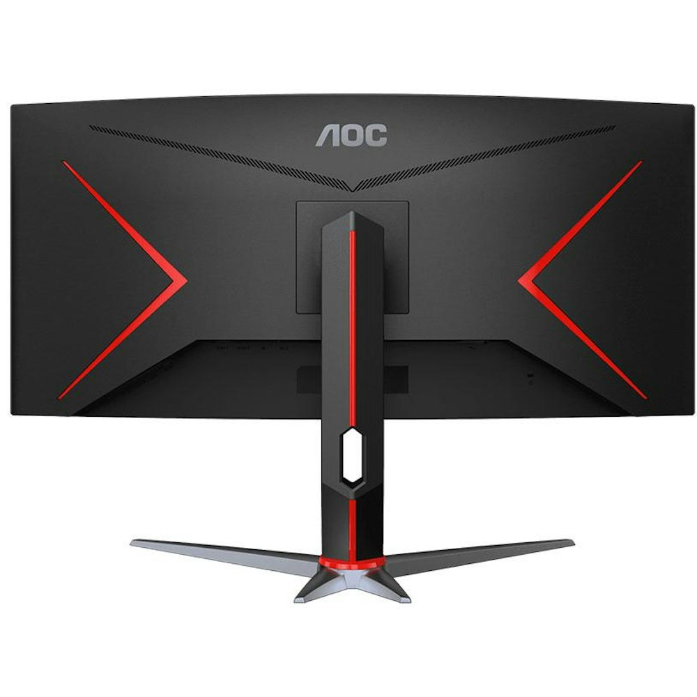 A large main feature product image of AOC Gaming CU34G2XP - 34" Curved WQHD Ultrawide 180Hz VA Monitor