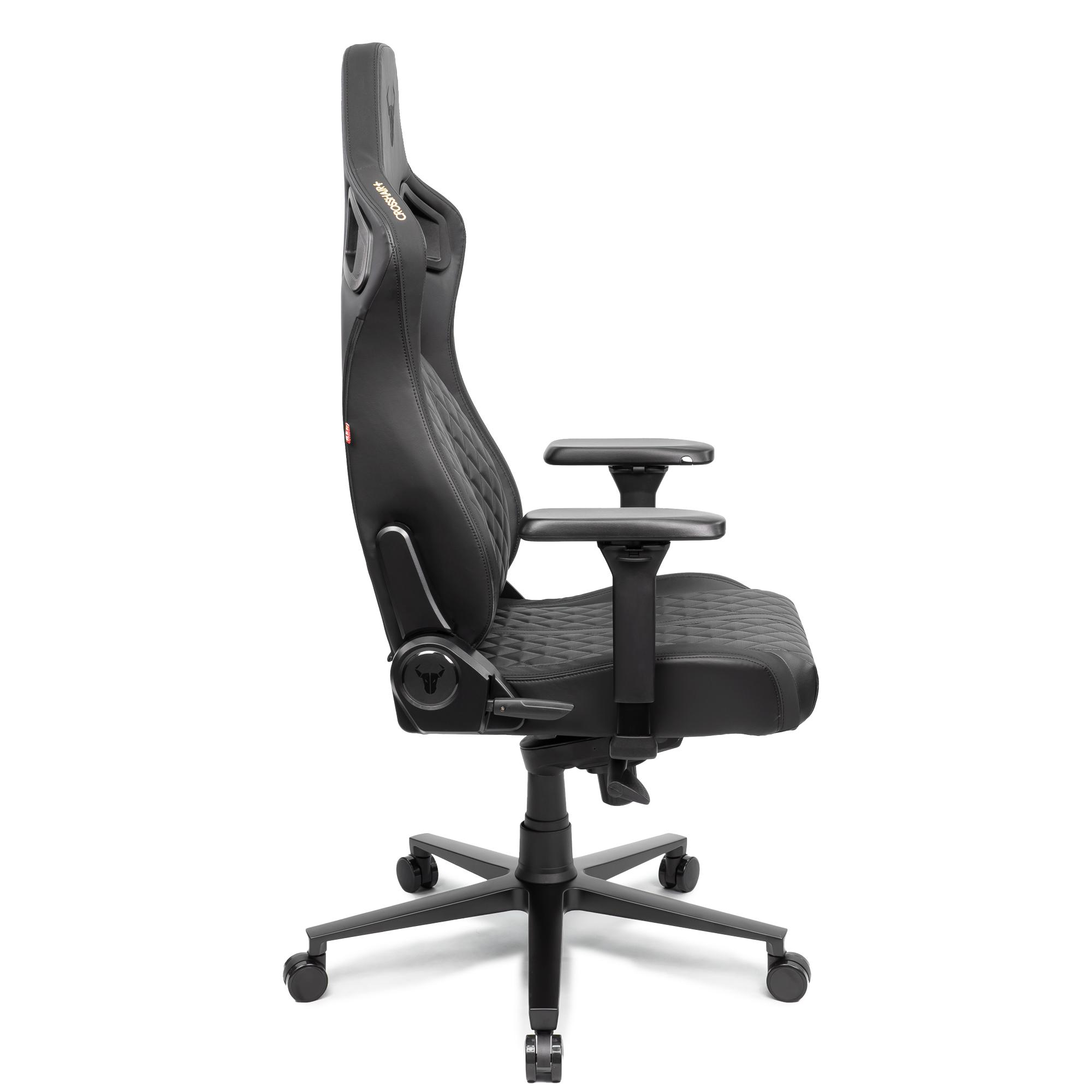 A large main feature product image of BattleBull Crosshair+ Gaming Chair - Black EPU Leather