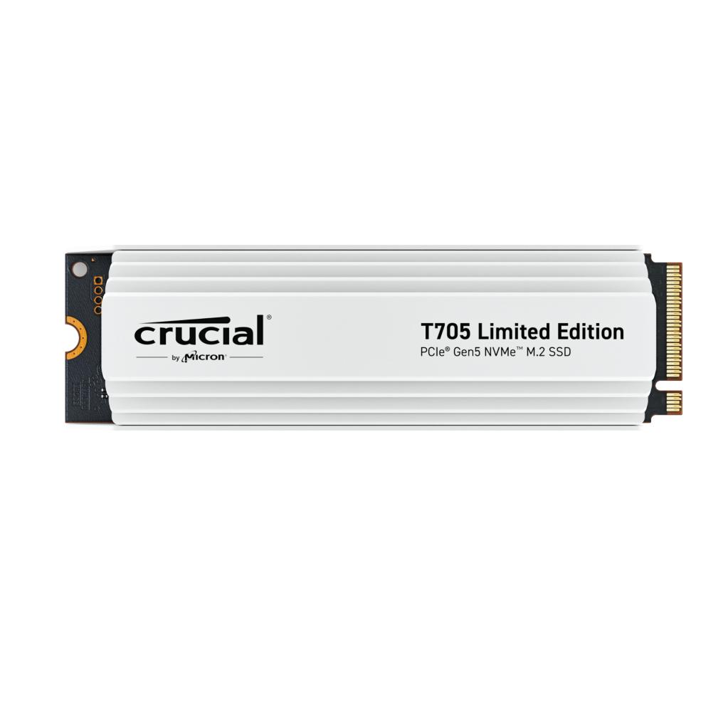Crucial T705 w/ Heatsink PCIe Gen5 NVMe M.2 SSD - 2TB White | PLE