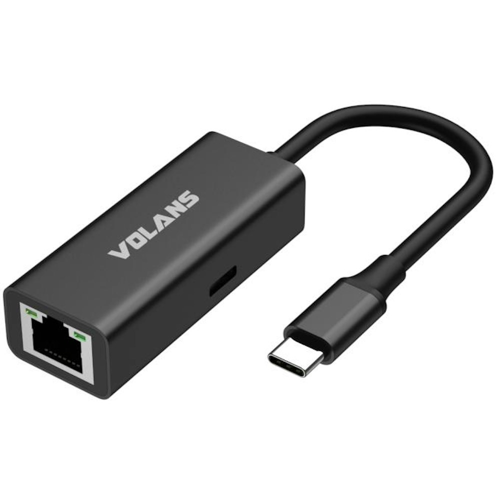 A large main feature product image of Volans VL-RJ45-CP Aluminium USB-C to Gigabit Ethernet Network Adapter with PD3.0