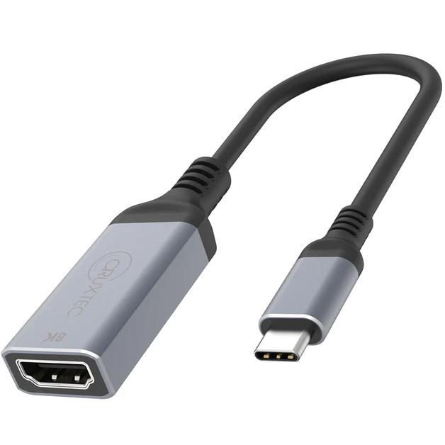 A large main feature product image of Cruxtec CTH8K-SG USB Type-C to HDMI Cable Adapter 