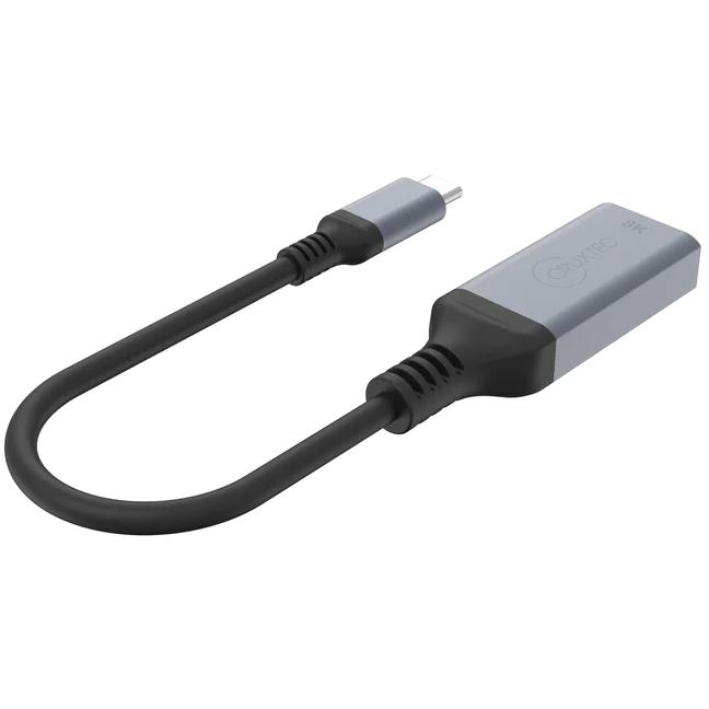 A large main feature product image of Cruxtec CTD8K-SG USB Type-C to DP 8K Cable Adapter