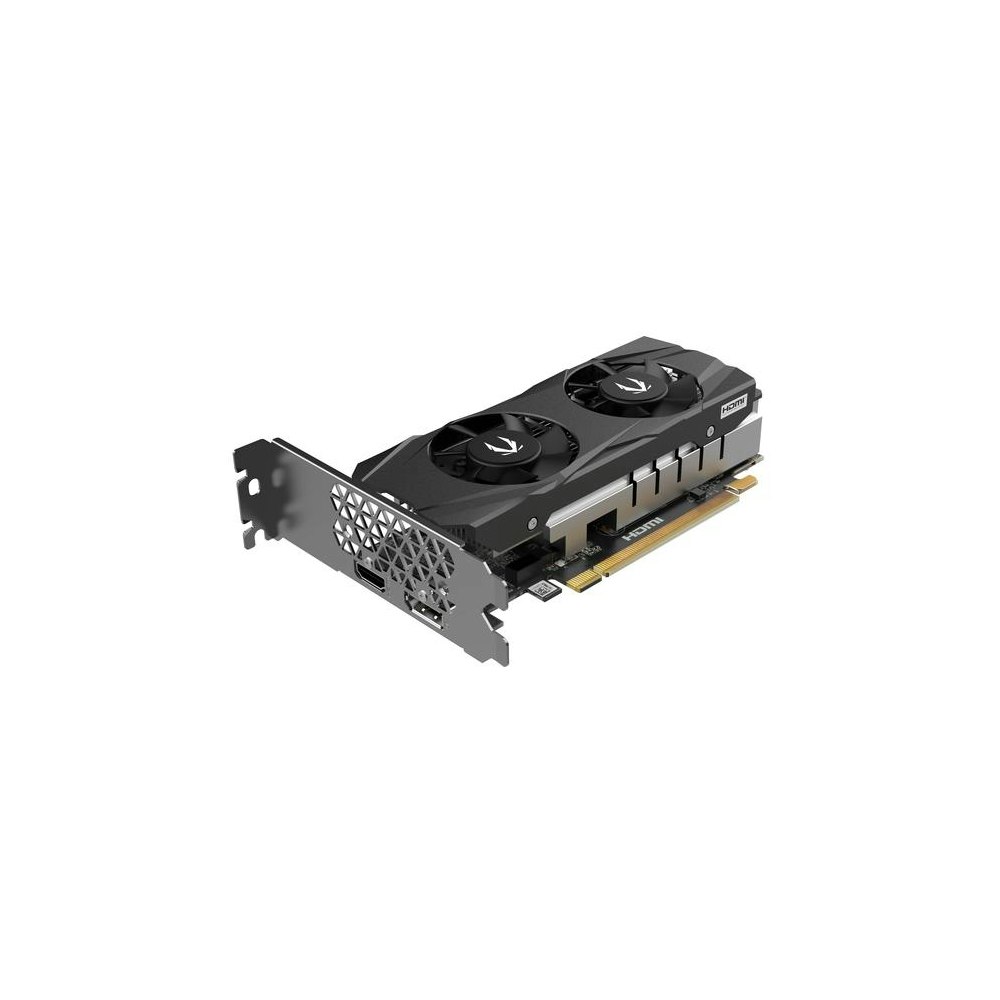 A large main feature product image of ZOTAC GAMING GeForce RTX 3050 6GB GDDR6 LP
