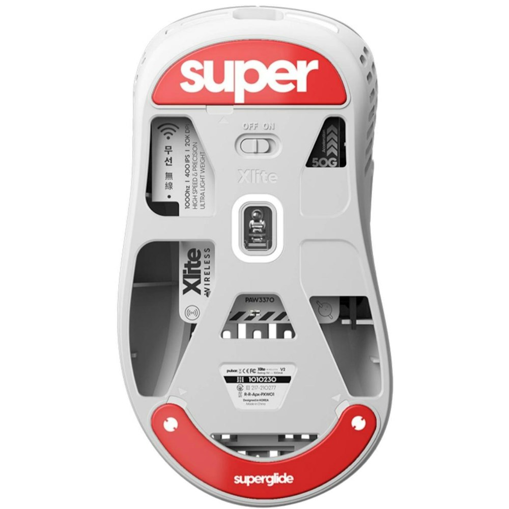 A large main feature product image of Pulsar Superglide 2 Mouse Skate for Pulsar Xlite Wireless - Red