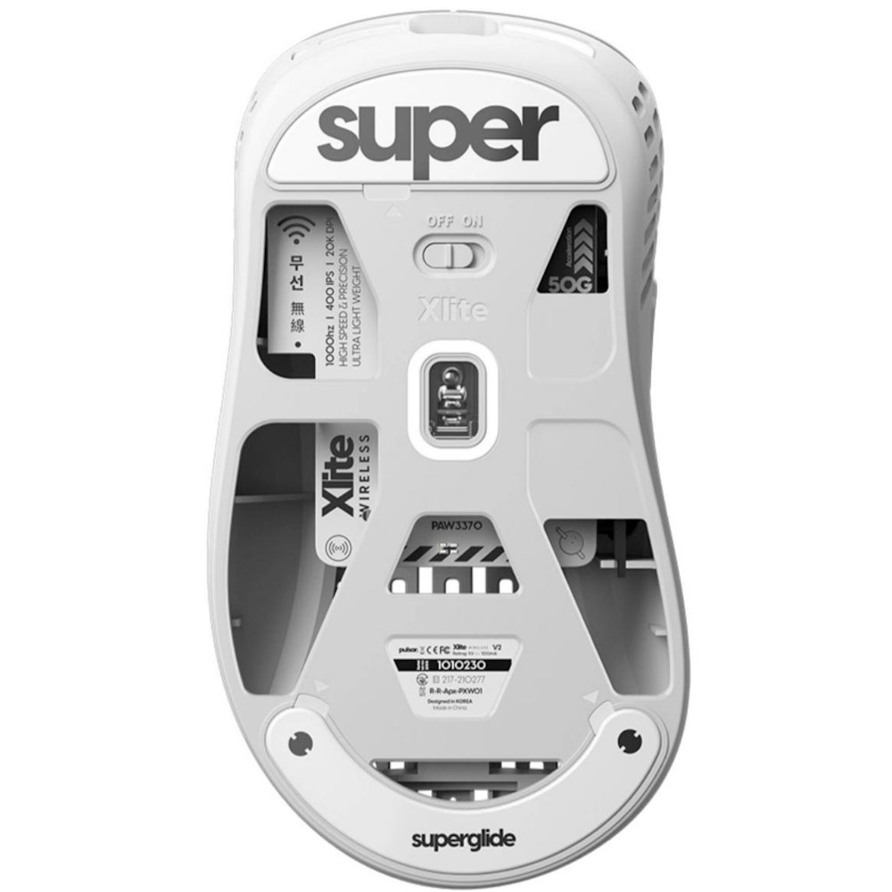 A large main feature product image of Pulsar Superglide 2 Mouse Skate for Pulsar Xlite Wireless - White