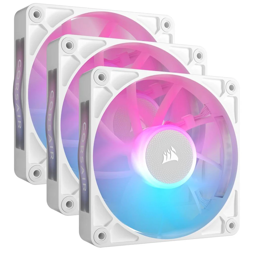 Corsair iCUE LINK RX120 RGB - 120mm PWM Modular LCP Fan 3-Pack (White)