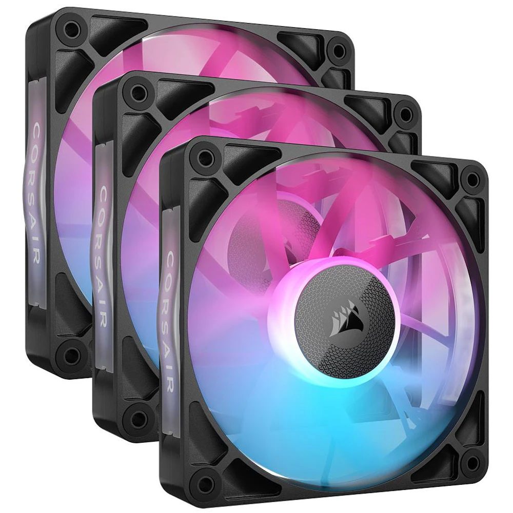 Corsair iCUE LINK RX120 RGB - 120mm PWM Modular LCP Fan 3-Pack (Black)