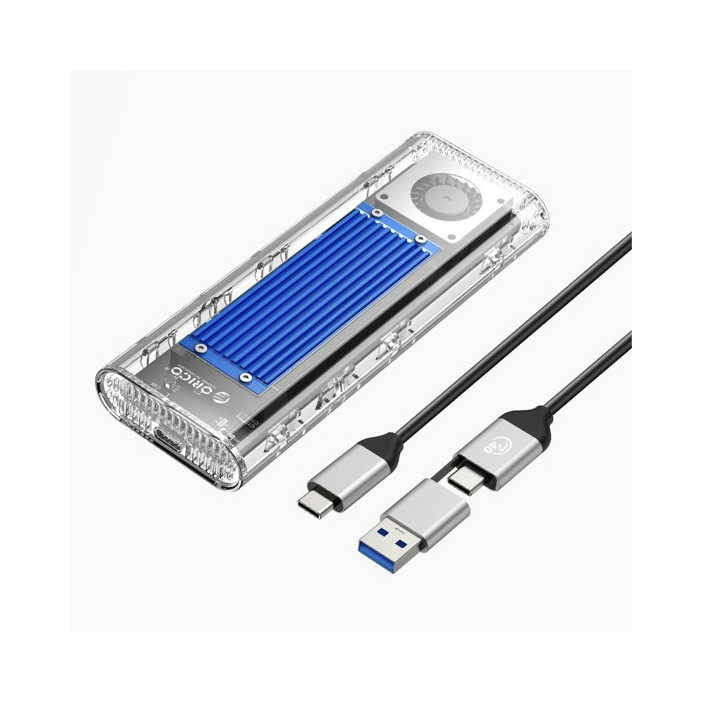 A large main feature product image of ORICO USB4 M.2 NVMe SSD Enclosure