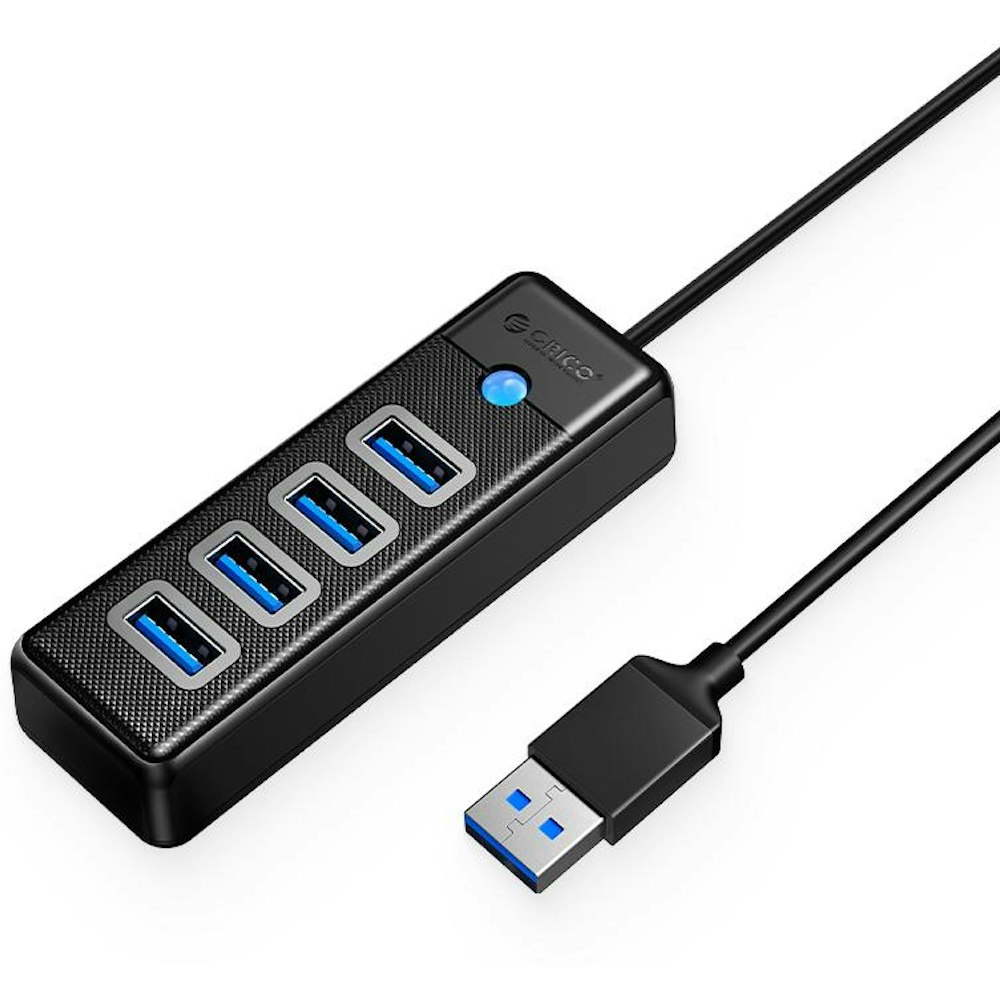 A large main feature product image of ORICO 4 Ports USB-A To USB3.0 HUB