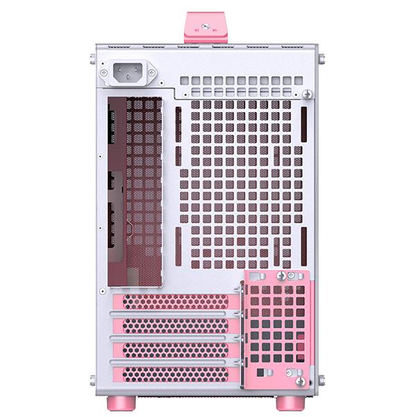 A large main feature product image of Jonsplus Z20 SFF 20L mATX Case (White/Pink)