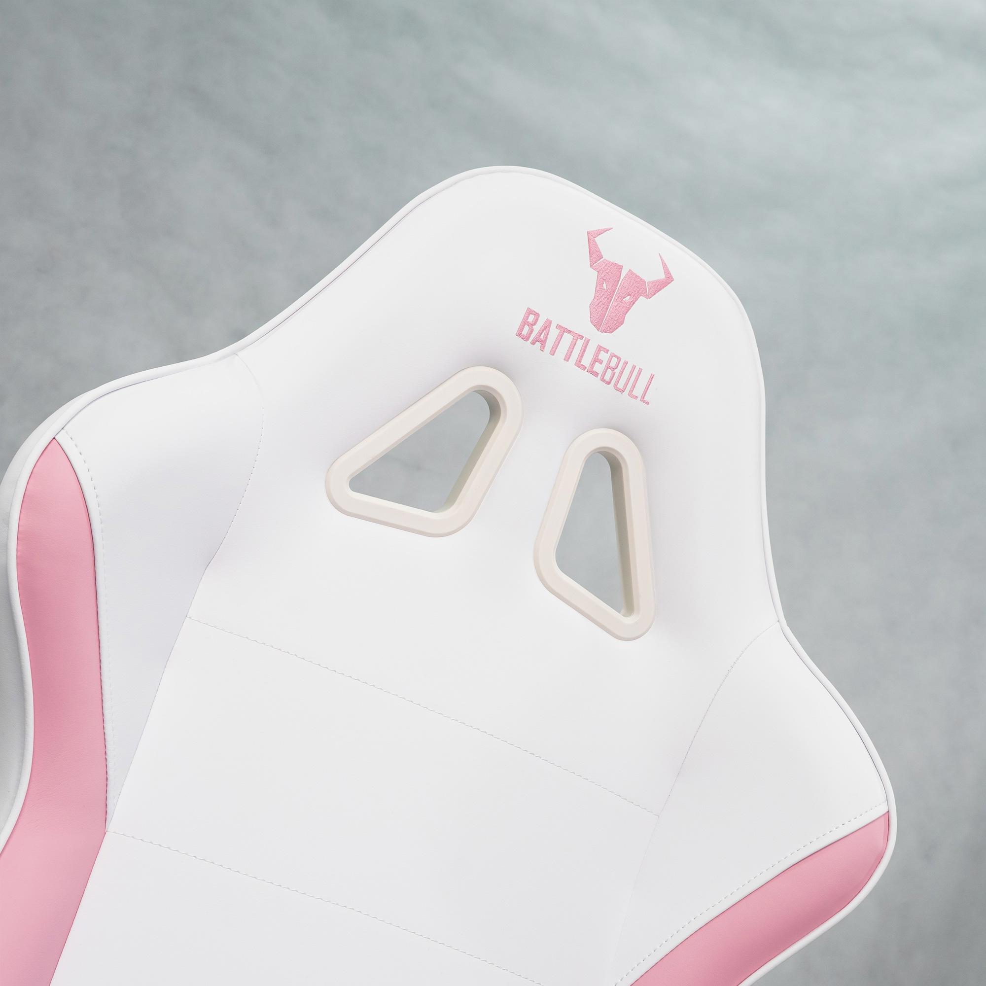 A large main feature product image of BattleBull Combat X Gaming Chair - White/Pink