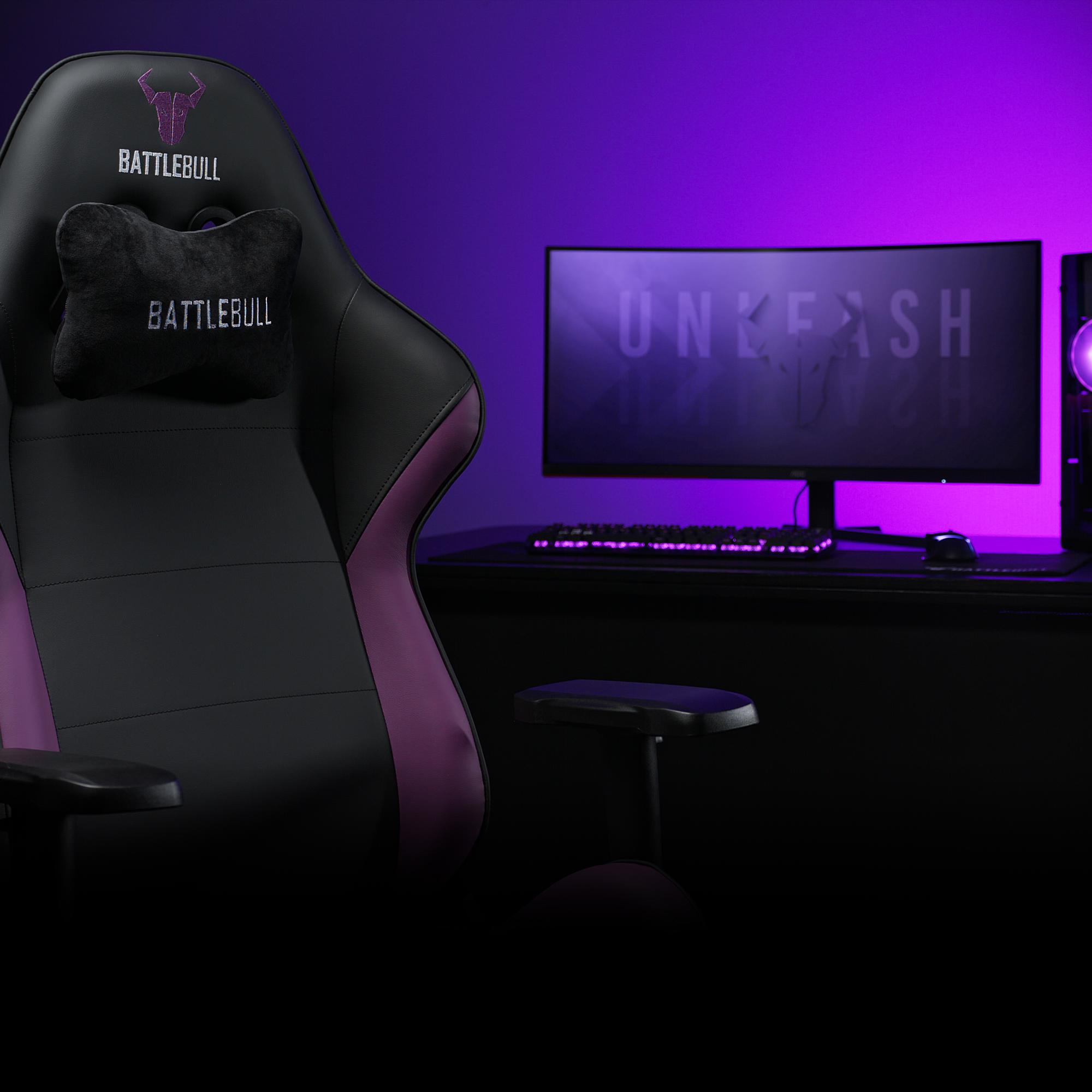 A large main feature product image of BattleBull Combat X Gaming Chair - Black/Purple