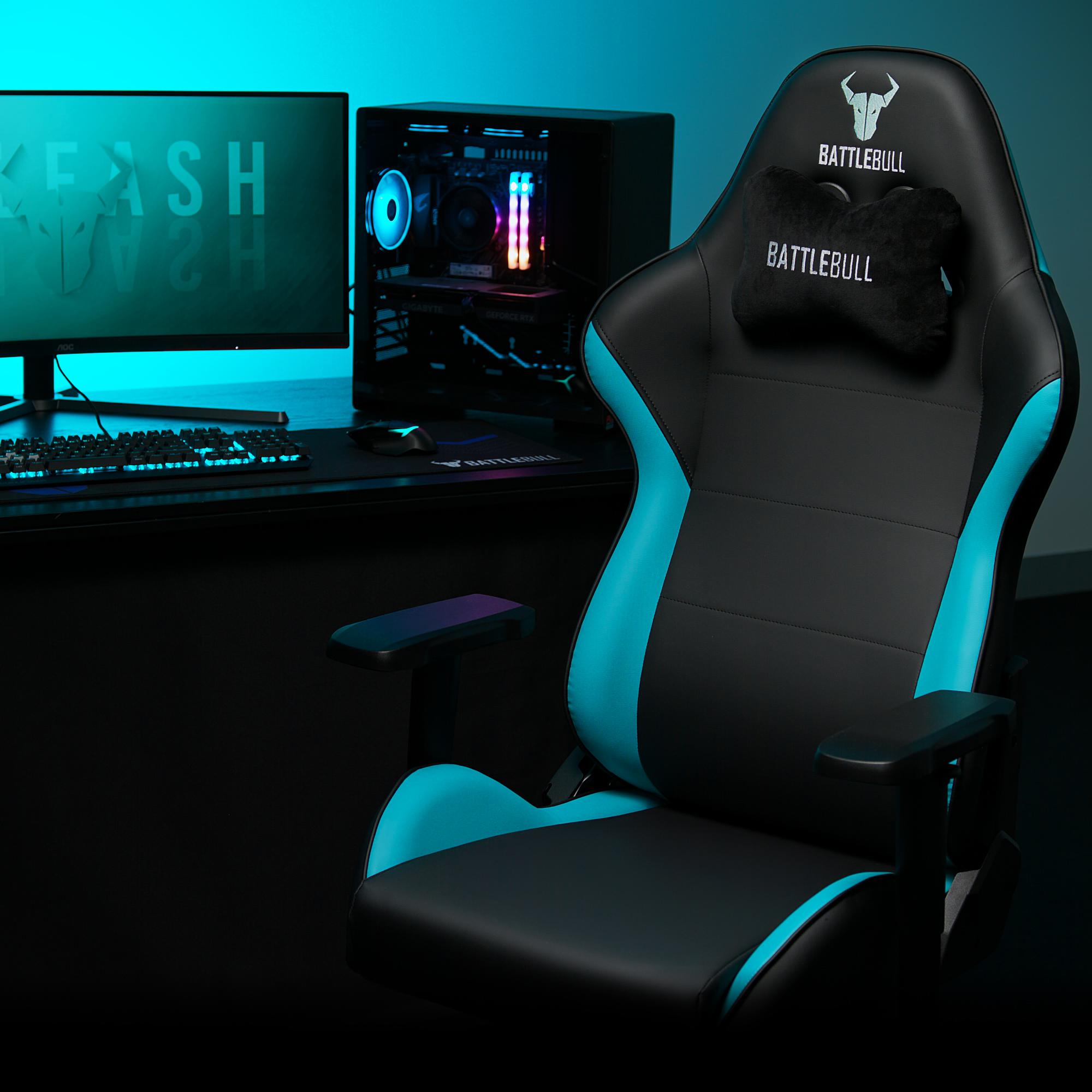 A large main feature product image of BattleBull Combat X Gaming Chair - Black/Teal