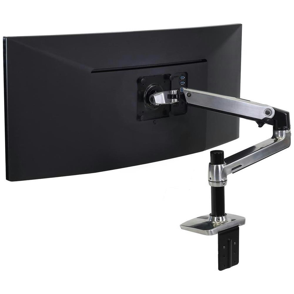 A large main feature product image of EX-DEMO Ergotron LX Desk Monitor Arm - Polished Aluminium