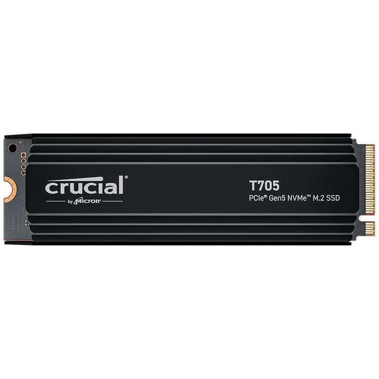 A large main feature product image of Crucial T705 w/ Heatsink PCIe Gen5 NVMe M.2 SSD - 1TB